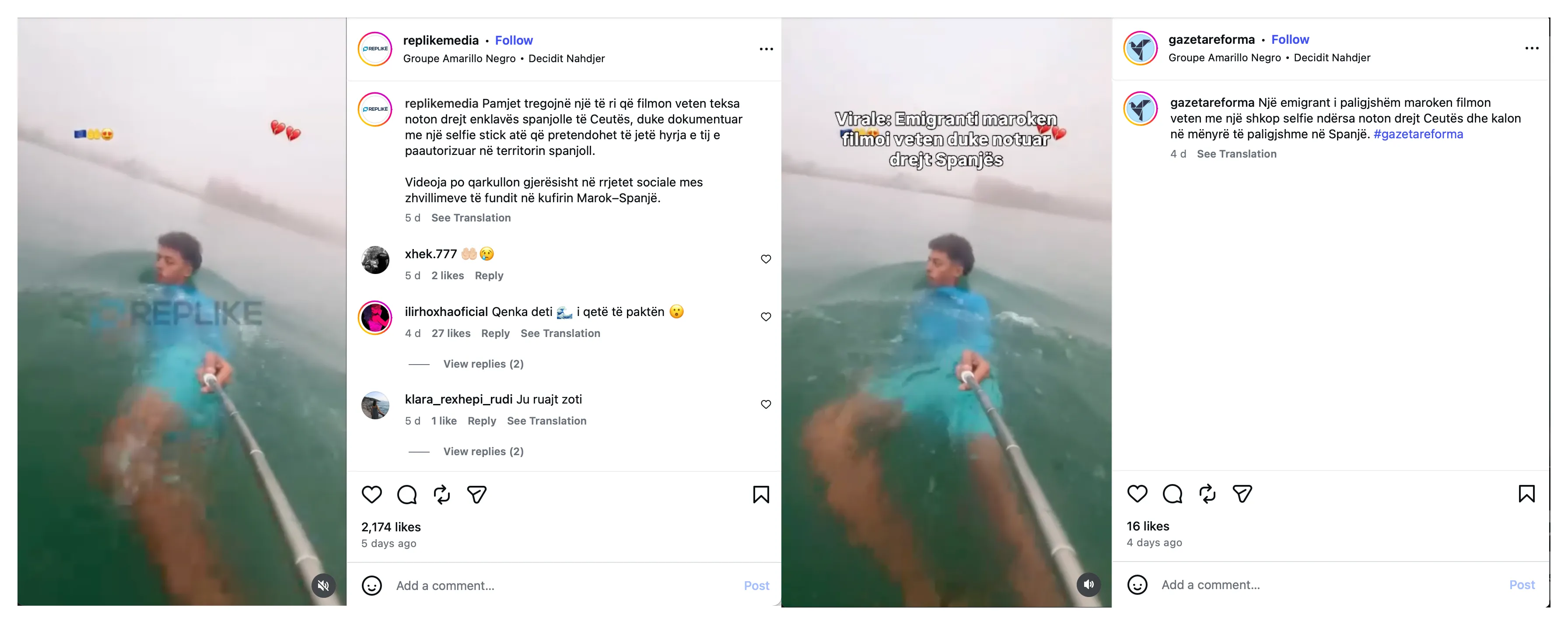 Screenshot nga videoja virale