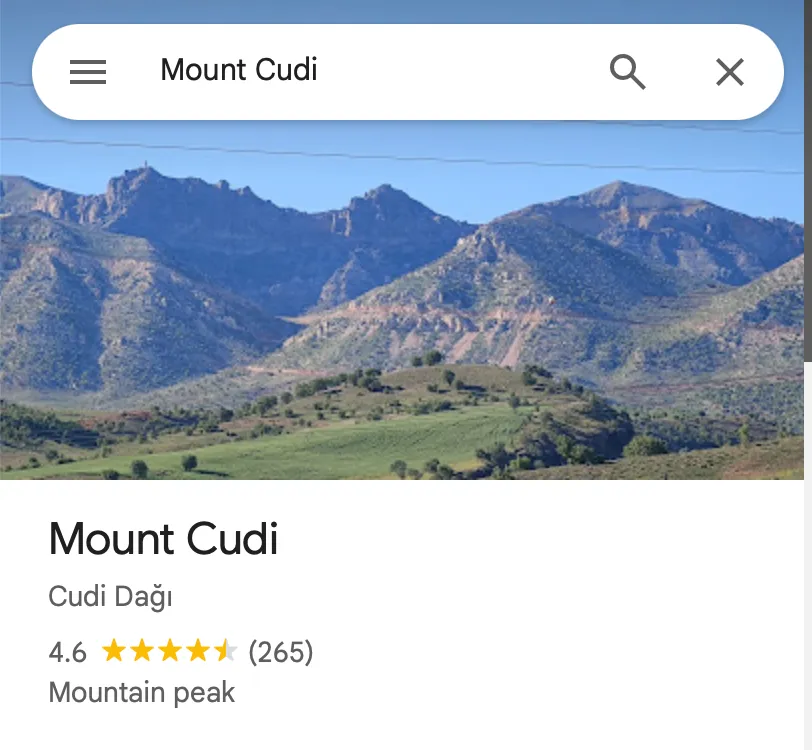 Pamje nga Mali Cudi, Turqi